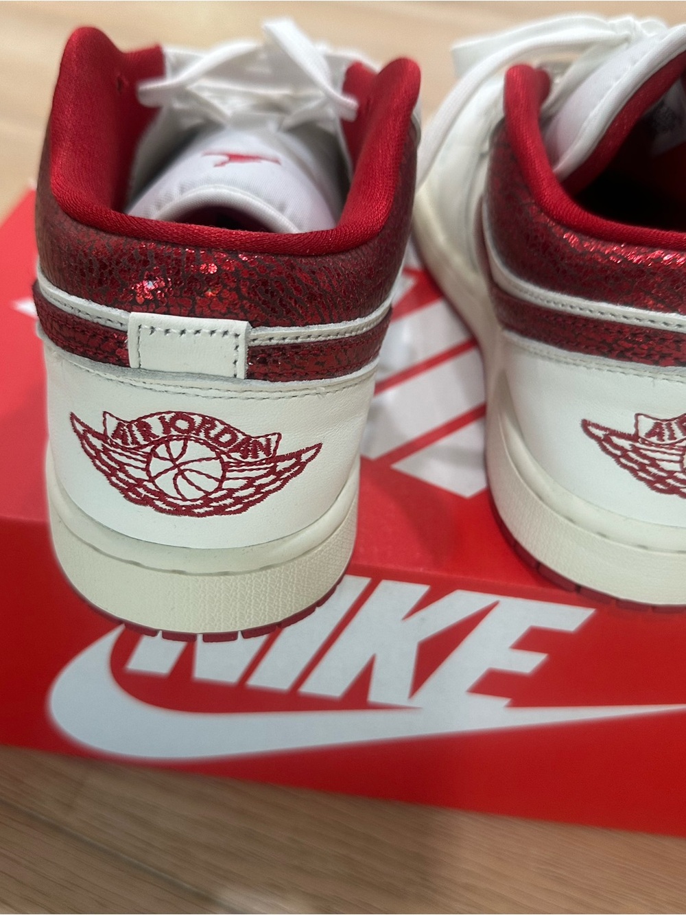 Nike White and Red Low Top Sneakers - Picture 2 of 5